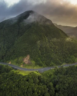 route des mamelles, route de la traversée, guadeloupe, forêt tropicale