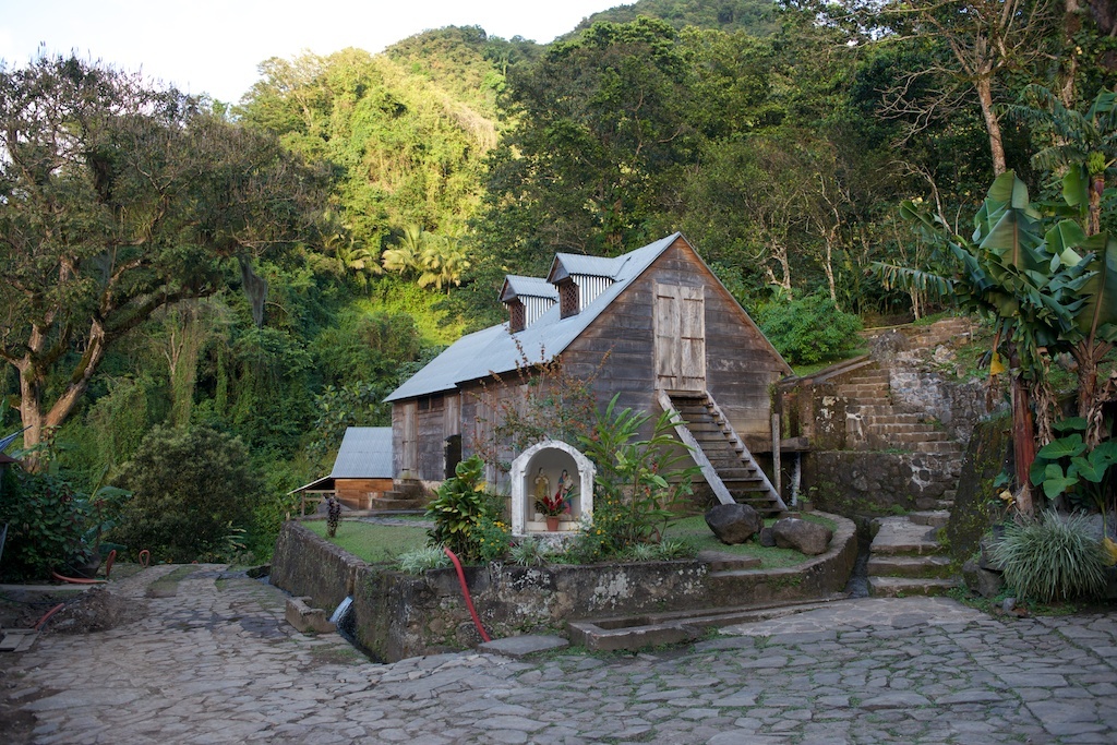 The old mill at L'Habitation La Griveliere, a coffee-growing estate.