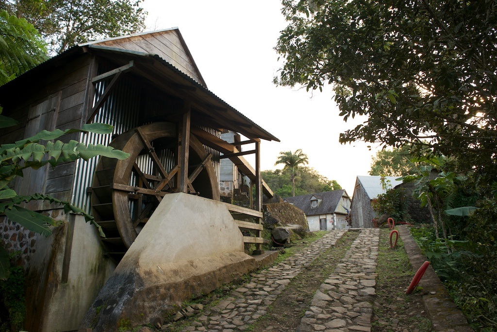 The old mill at L'Habitation La Griveliere, a coffee-growing estate.